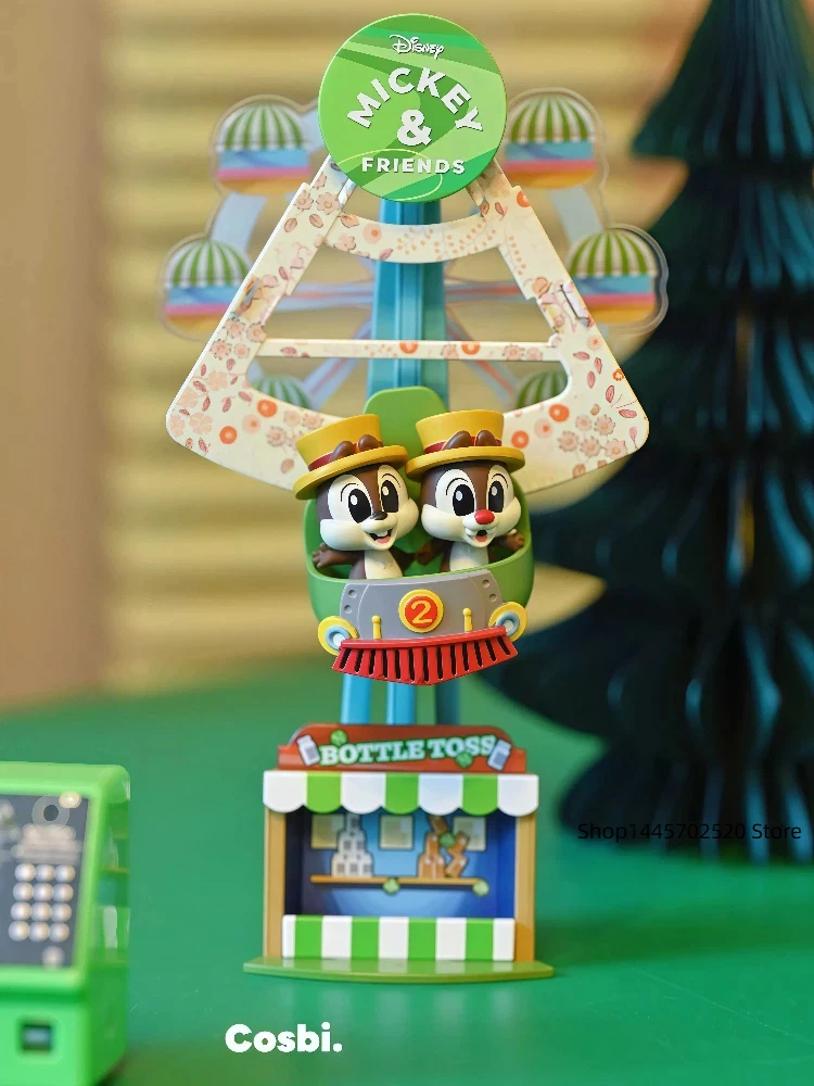 Disney Cosbi Mickey & Amigos Roda Gigante Caixa Surpresa Figuras Miniatura Montáveis Decoração de Casa Colecionável Conjunto Completo
