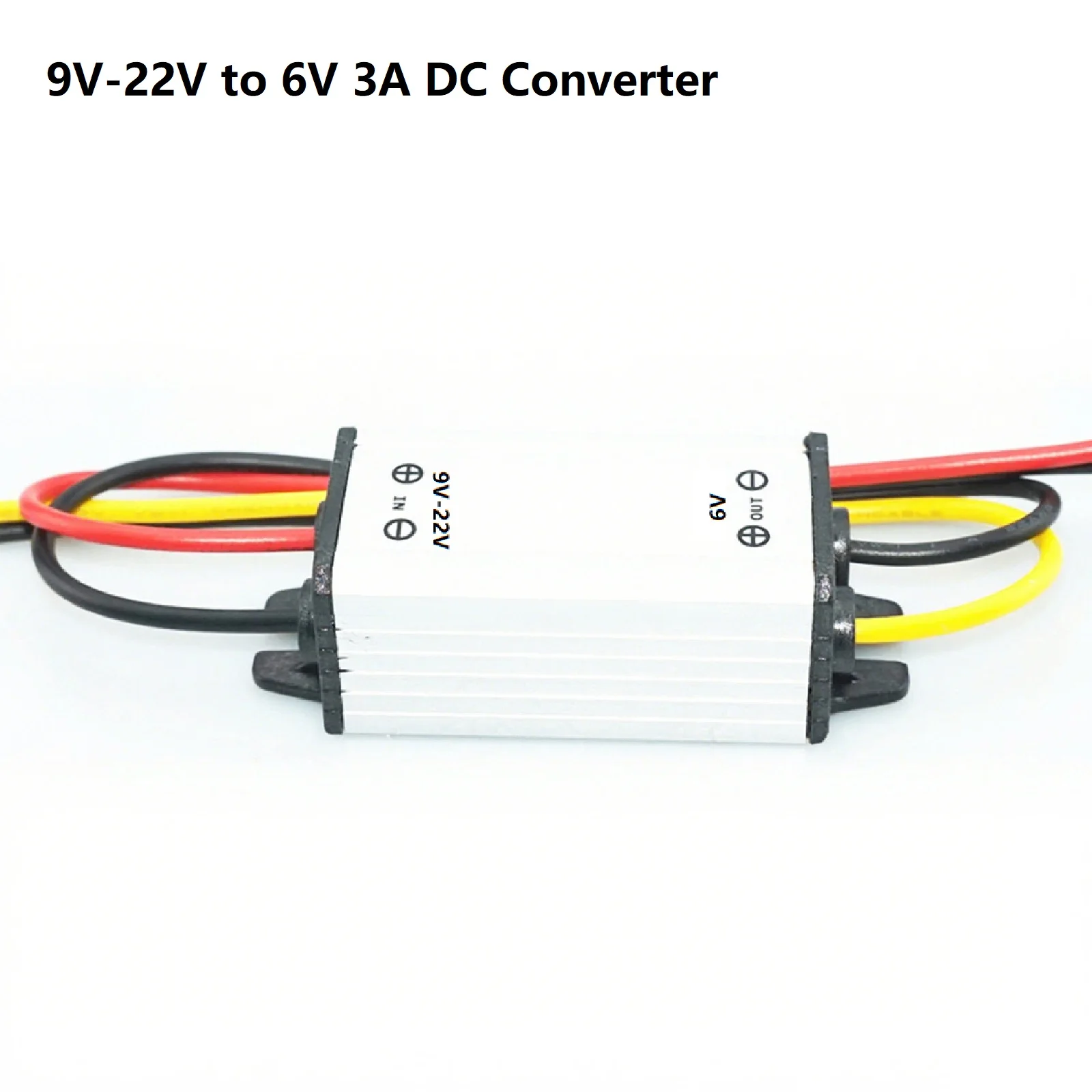 Car Voltage Converter 6V Voltage Converter Aluminum Shell Compact Design Input Voltage 9V-22V For DIY Projects