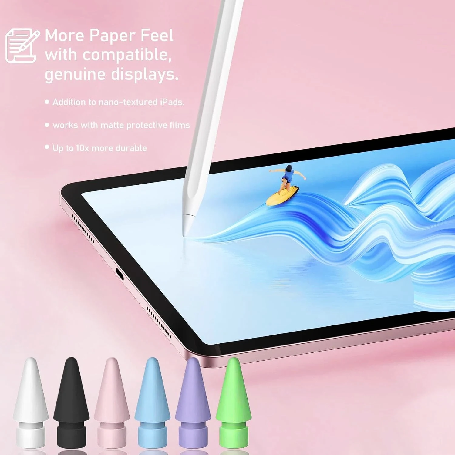 Replacement Original Color Nibs for Apple Pencil, Compatible with Pencil 1/2/Pro, iPad Stylus Tips