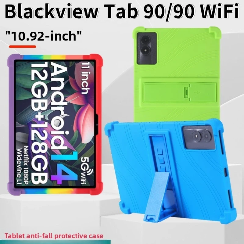 FOR Blackview Tab 90 WiFi Case 10.92 Inch Silicone Full Body Shockproof Stand Cover Kids Friendly