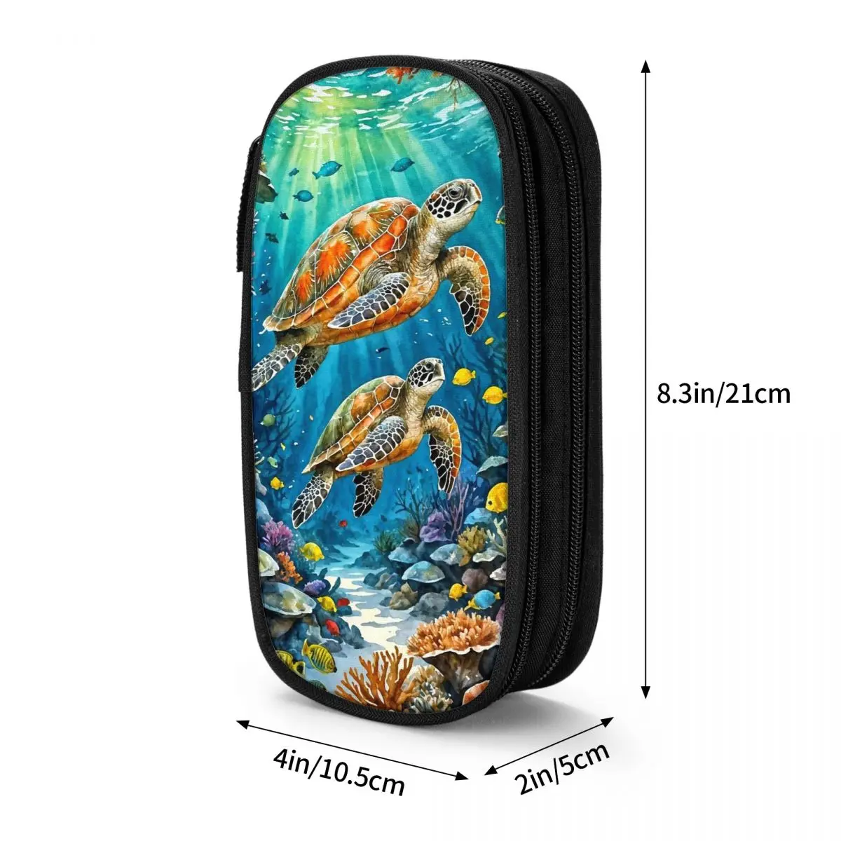 Deep Sea Turtle Underwater World Pencil Case for Kids Gifts Pen Box Pencil Bag Stationery Supplies Pen Holder Bag