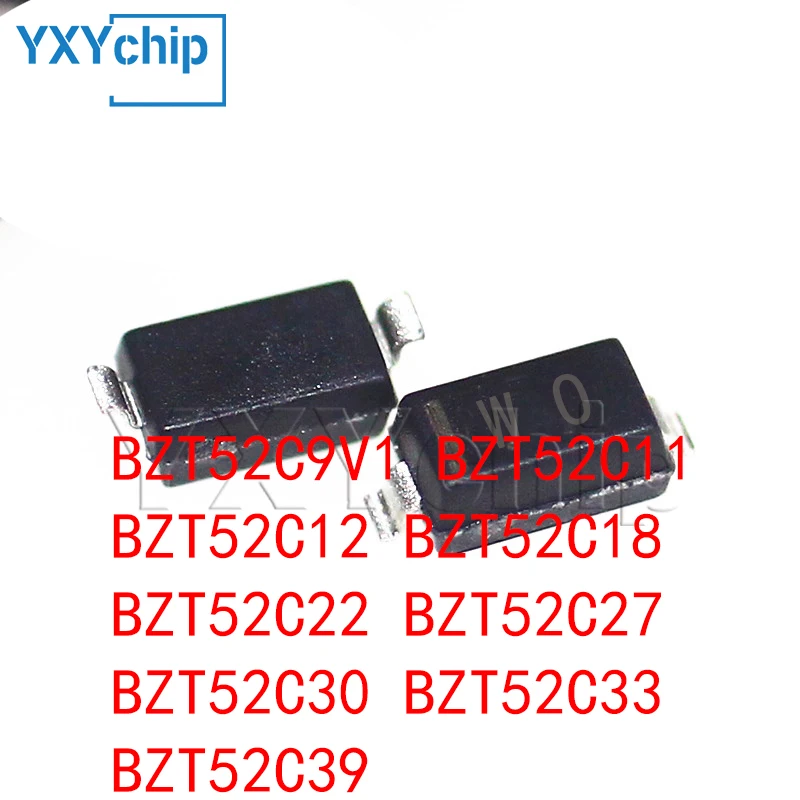 100PCS SMD Zener diode BZT52C9V1 123 D SOD-