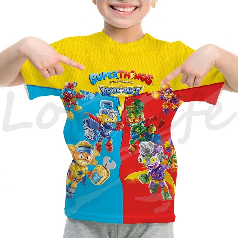 Game Superzings T-shirt Tops Kids Clothes Summer Short Sleeve Tshirt SuperThings Children's T Shirt Camiseta Girls Boys