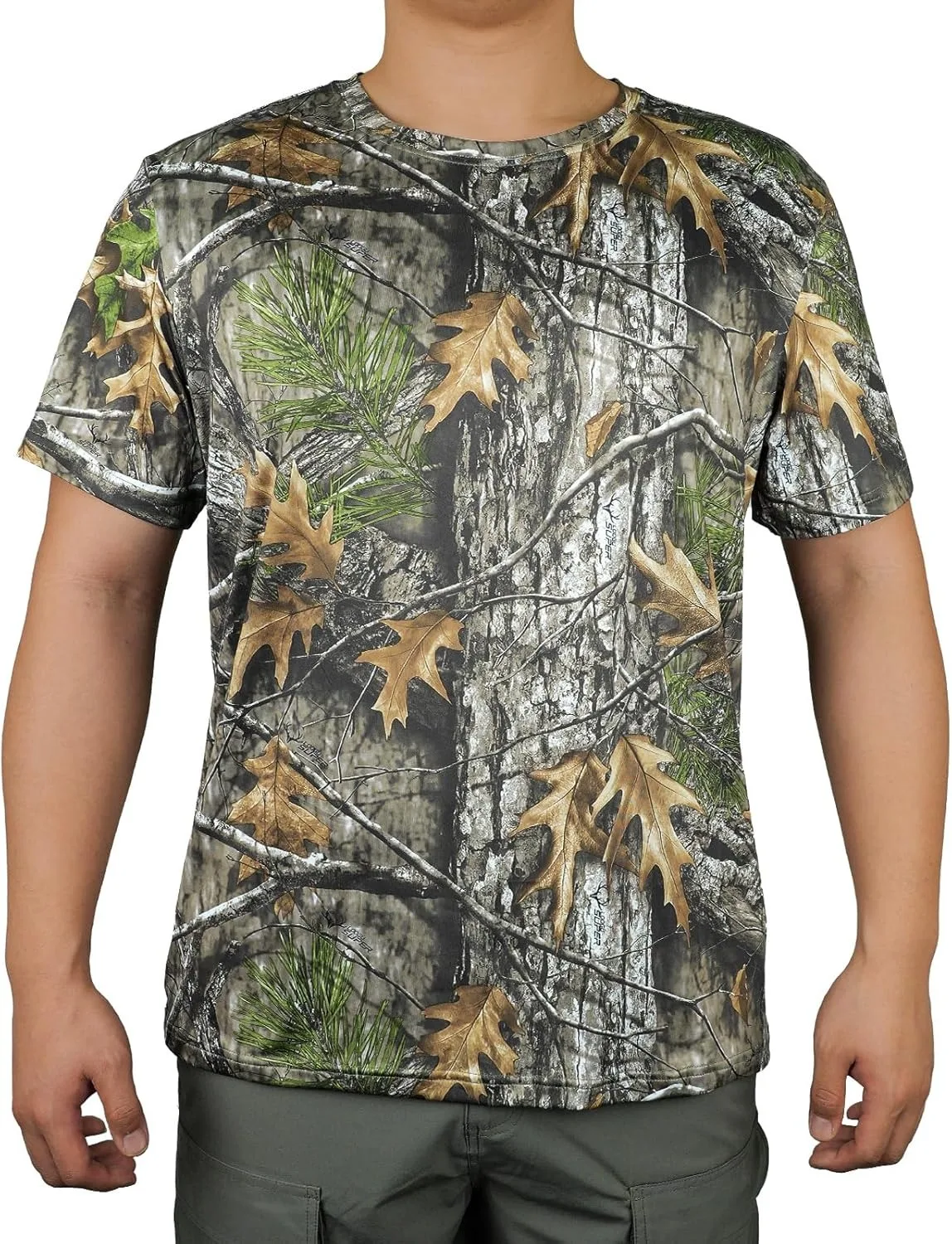 

Охотничья одежда, футболка, мужская камуфляжная форма с имитацией дерева, одежда для охоты, маскировочный костюм, тактические аксессуары, слепая летняя одежда