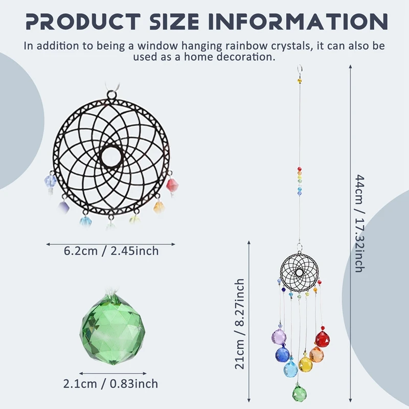LICE-Crystals Rainbow Maker Suncatcher оконное подвесное украшение садовое украшение «Ловец солнца» кулон чакра бусины