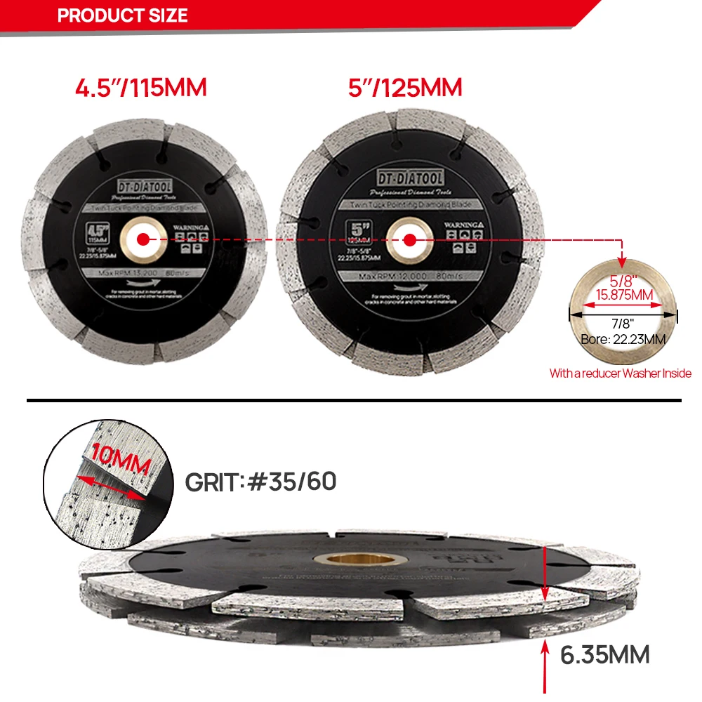 Imagem -03 - Diatool-premium Double Preço Diamante Disco de Corte Slotting Saw Blades para Argamassa Granito Mármore Núcleo Buracos dt