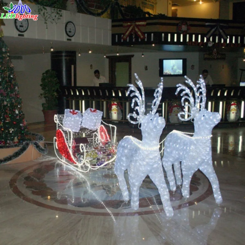 

Custom. Made in China reindeer with sleigh led lights