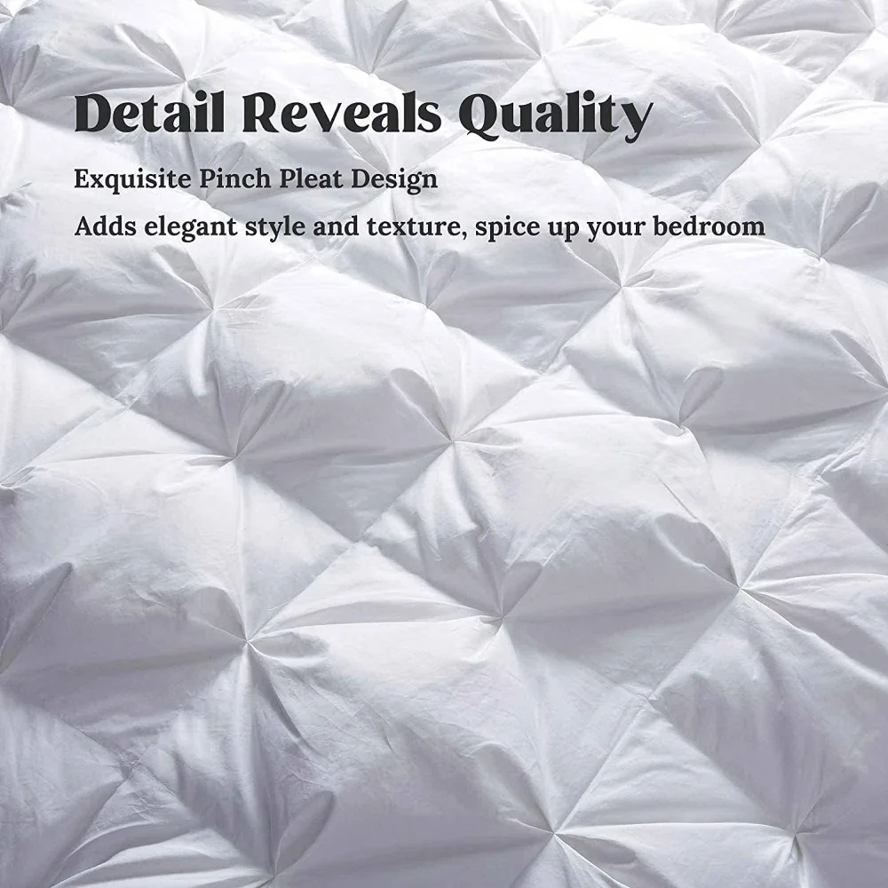 Goose Down Comforter , 100% Cotton Winter Oversized Down Duvet Insert 700 Thread Count, Heavyweight Cloud Fluffy Pinch Pleat