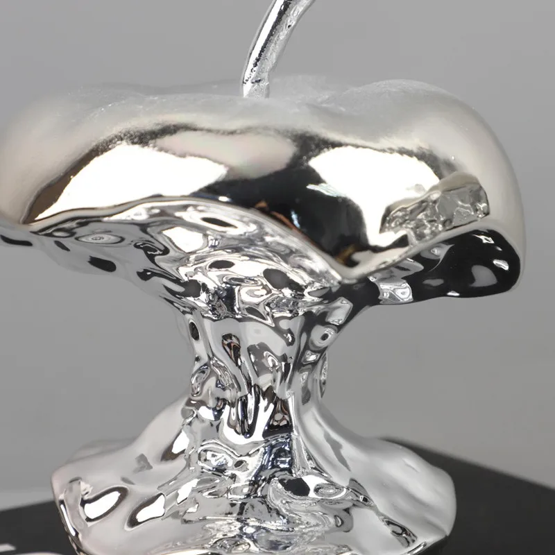 Electroplating Art Resin Carving Apples, Pear Statues, Living Room Decoration, Fruit Model Sculpture Crafts, Home Decoration