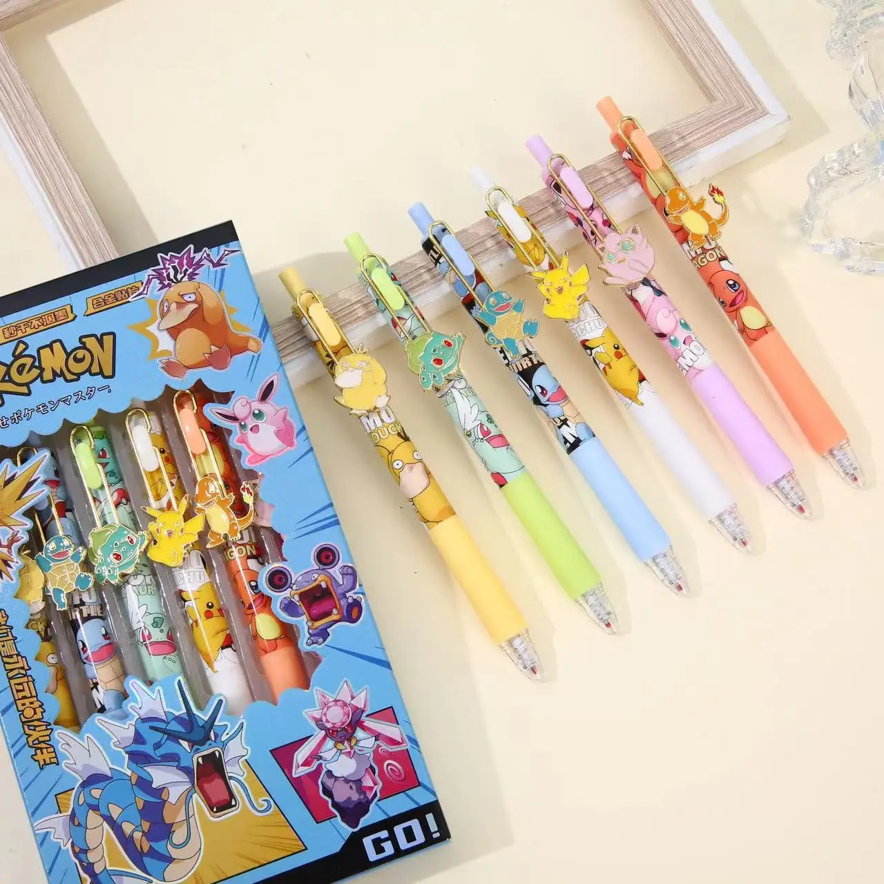 Pikachu Cartoon Neutralstift 0,5mm, Schreibstift-Set mit 6 Stück