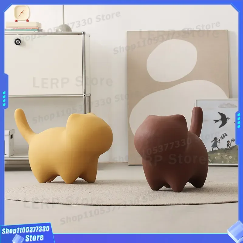 Cute Kitten Animal Stool for Kids Creative Cartoon Seat Kindergarten Home Living Room Leisure Furniture Internet Celebrity