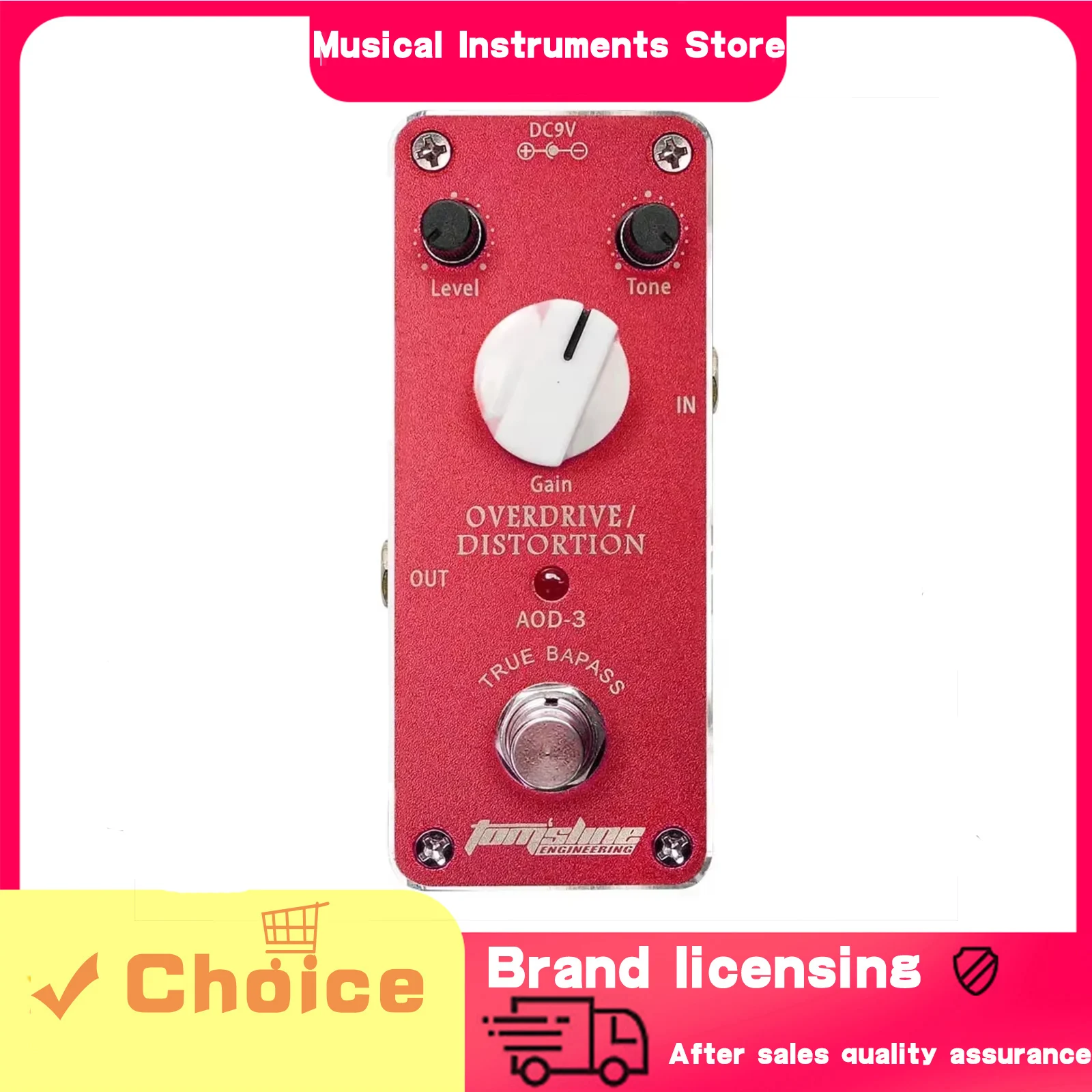 

Гитарная педаль эффектов AROMA Distortion Overdrive Distortion Effector True Bypass AOD-3, аксессуары и запчасти для электрогитары