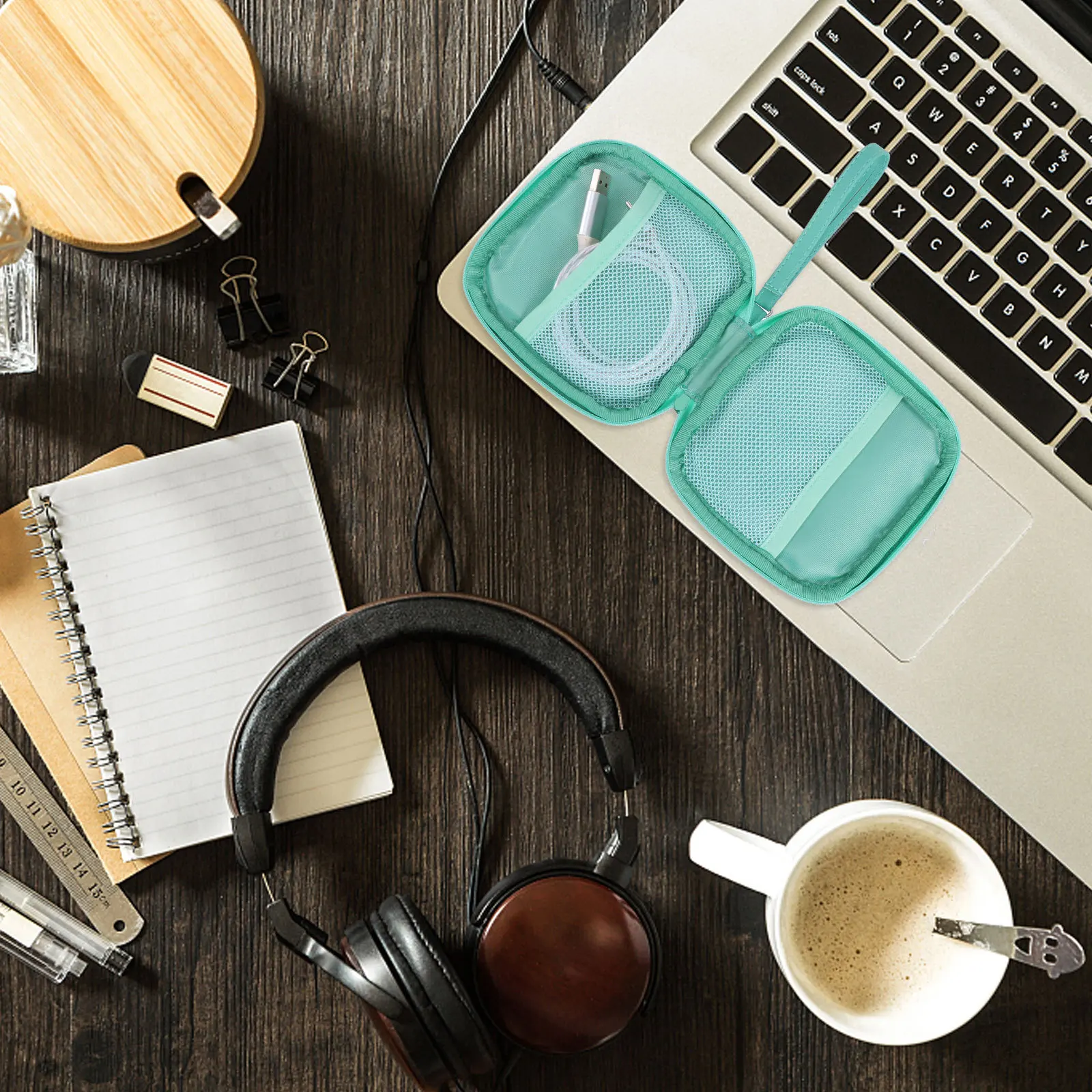 

1Pcs Portable Earphone Case Waterproof PU Material Protective Storage Pouch for Headphones Chargers Accessories Lightweight