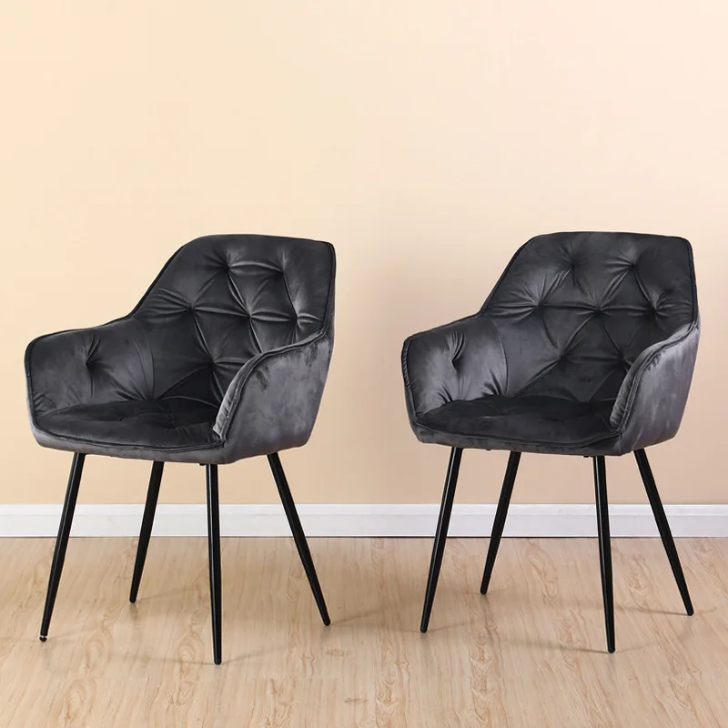 Modern Living Room Cafe Simple Dining Chair Soft Bag Chair Shop Iron Art Leisure