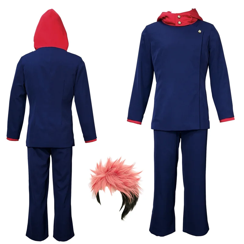 

Adult Anime Cosplay Itadori Yuji Costume Blue Men's Blue Uniforms Halloween Costume