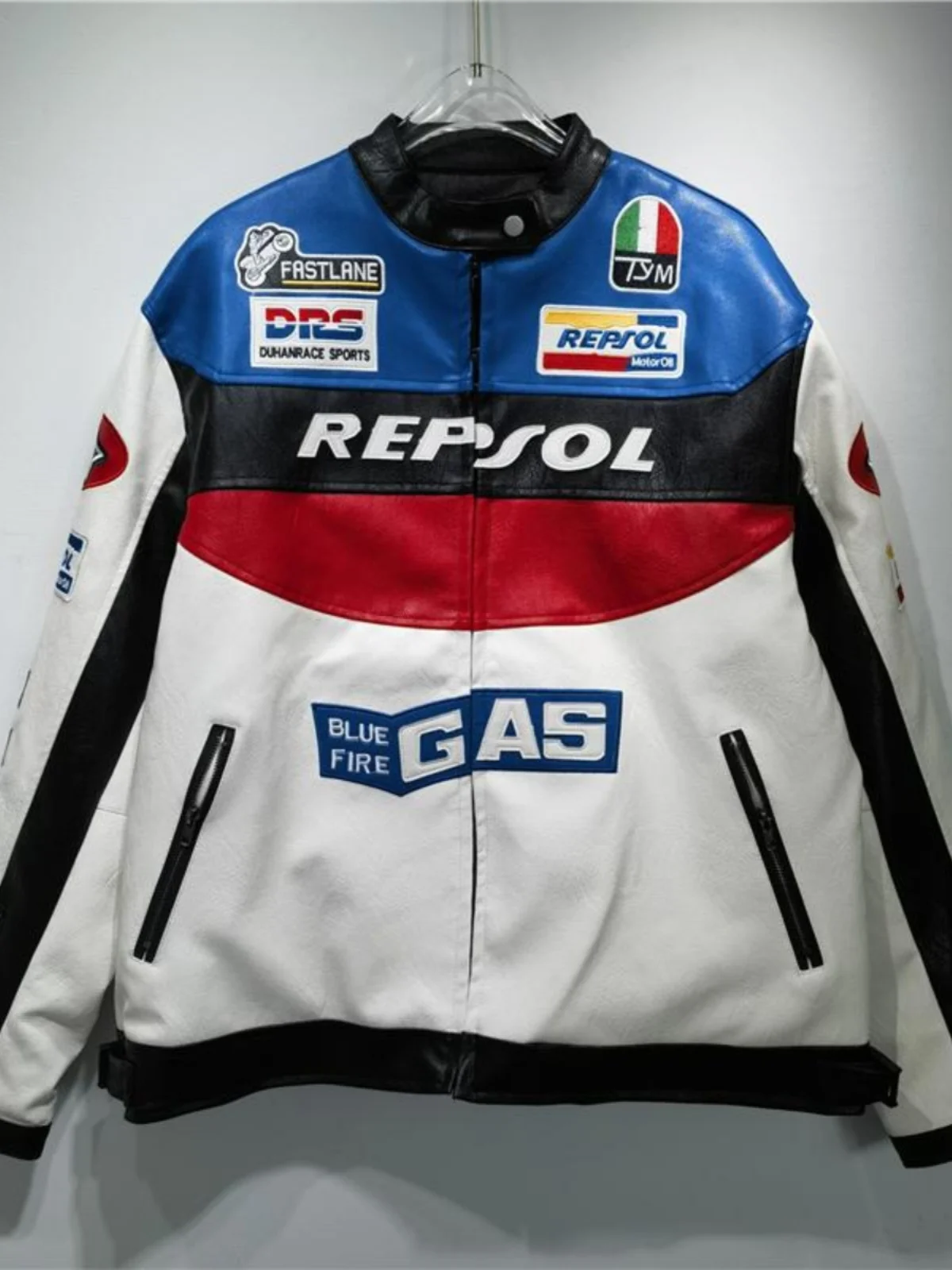 

Sli Retro Motorcycle Riding Suit PU Leather Jaet Racing Street Bike Clothes Anti-Fall Outerwear Cool Youth Faion