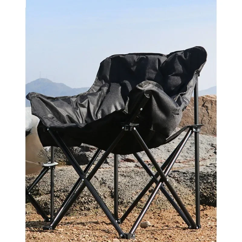 Cotton-Containing Outdoor Camping Chair Portable Folding Chair for Fishing and Beach Multi-Scenario Application