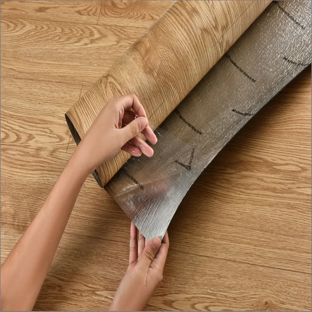 3d Retro Wood Grain Wallpaper, Peel And Stick Flooring Waterproof Floor Tiles, Removable Sticker, 1Roll 118\'\' X 15.7\'\'