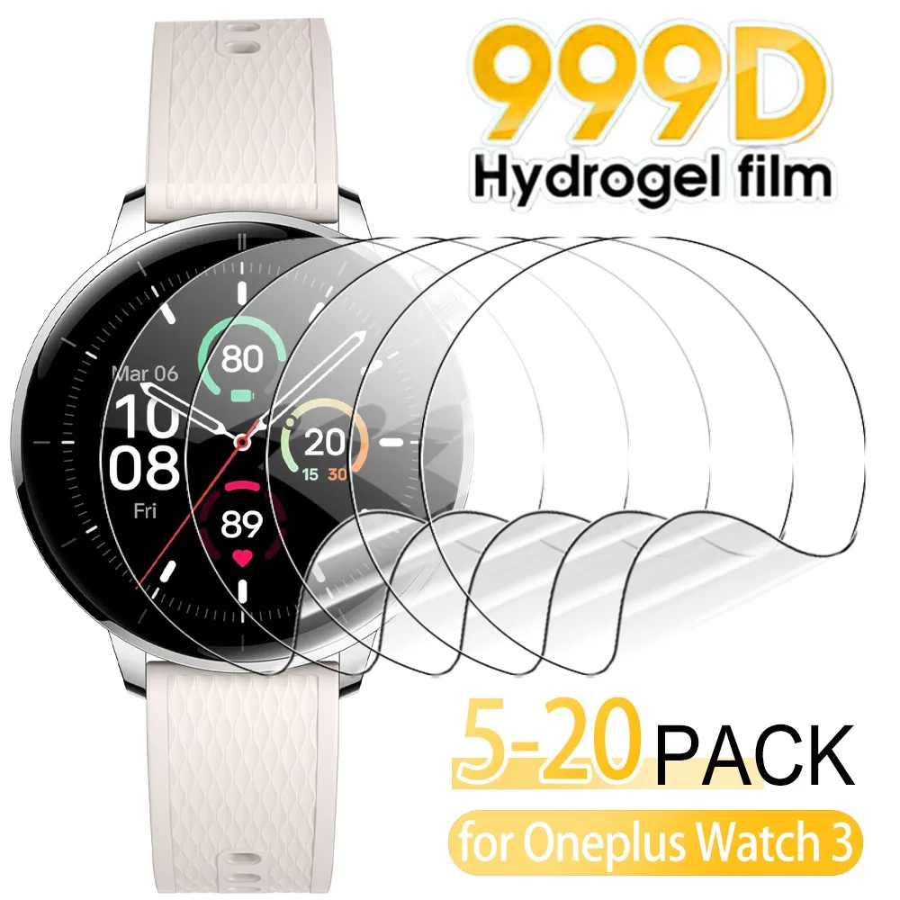 5-20Pack for OnePlus Watch 3 43MM Hydrogel Film Screen Protectors Ultra HD Anti-scratch Protective Film for One Plus Watch 3