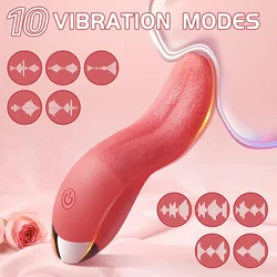 Heating Tongue Licking Vibrator G spot Clitoral Stimulator Mini Clit Sex Toys for Women Rechargeable Nipple Female Masturbator