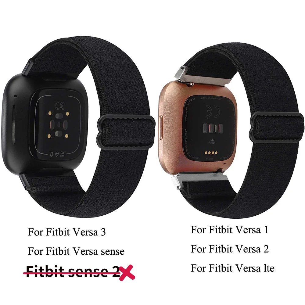 Elastyczny pasek z tkana pętlą do Fitbit Versa 3 2 Versa Lite Regulowany nylonowy pasek sportowy do zegarka Bransoletka do paska Fitbit Sense