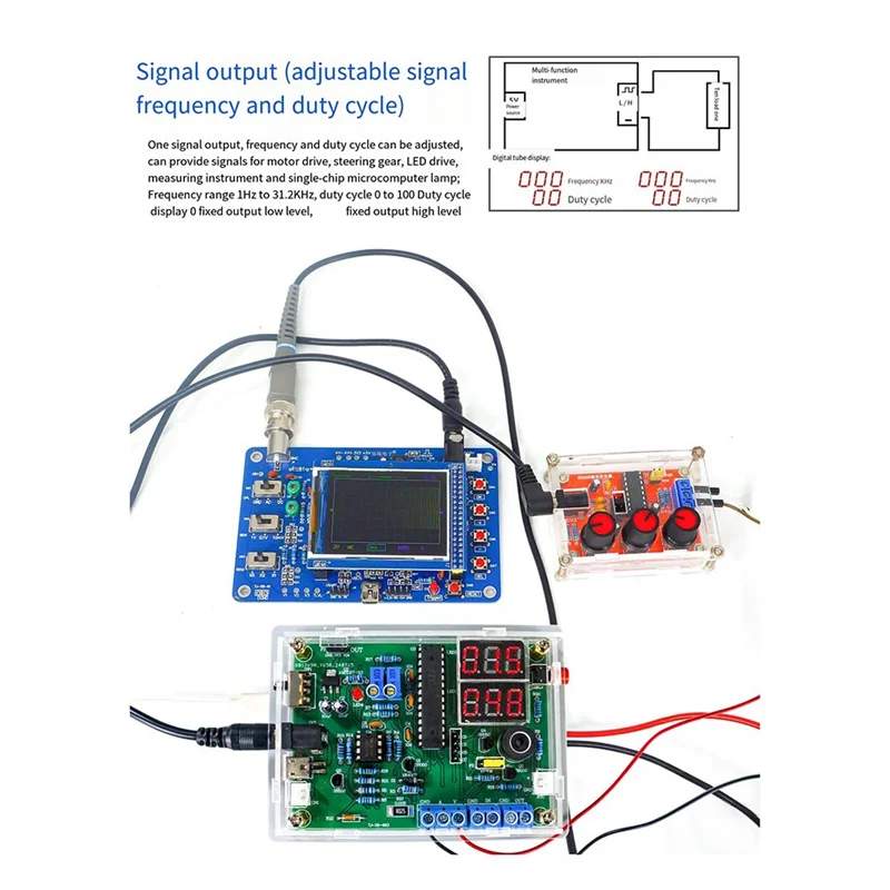 【Must-Haves】Multi-Function Meter DIY Soldering Kit Voltage Current Temperature Measurement PWM Signal Generator Loose Part TJ-56