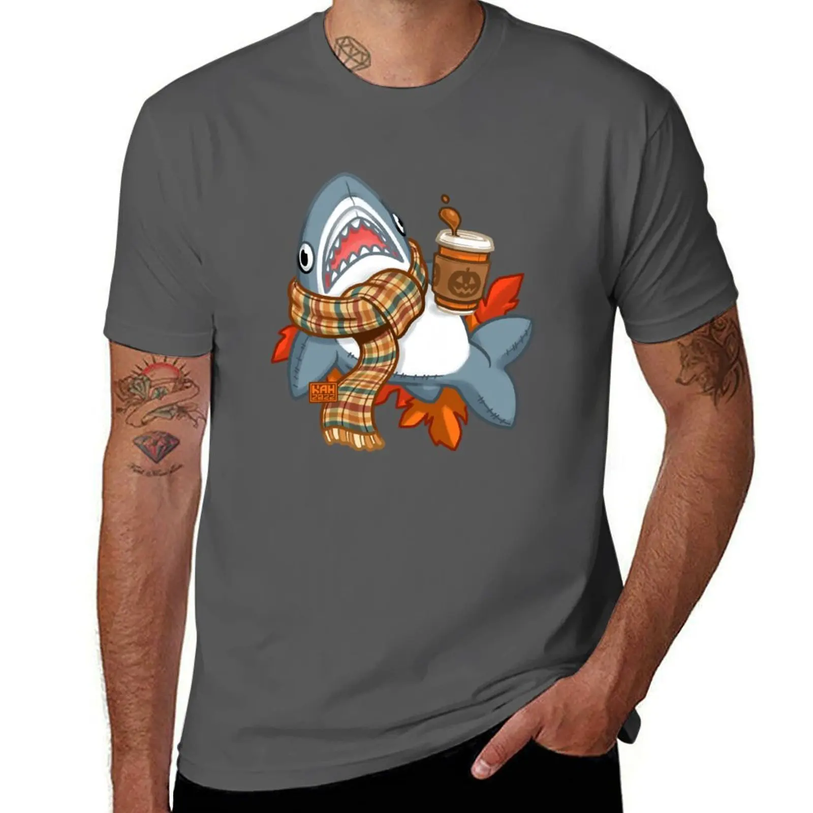 

Pumpkin Spice Plushie Shark T-Shirt anime t shirts customs T-shirts man T-shirts for men cotton