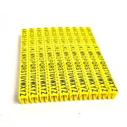 Plastic cable marking clip m-0 m-1 m-2 m-3 alphabit cable marking AZ cable size 1.5 SQMM yellow cable insulation cable marking