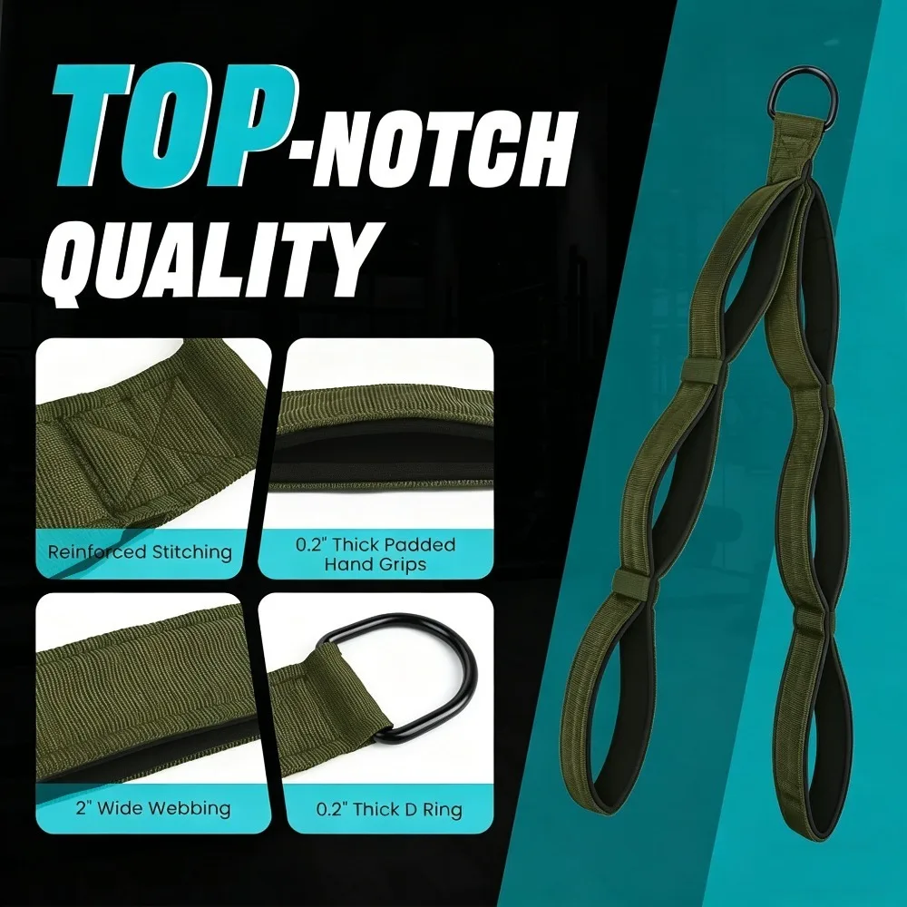 Vulken Tricep Rope Cable Attachment. 28.7 Inch & 22 Inch Two Lengths Built in One Pull Down Rope