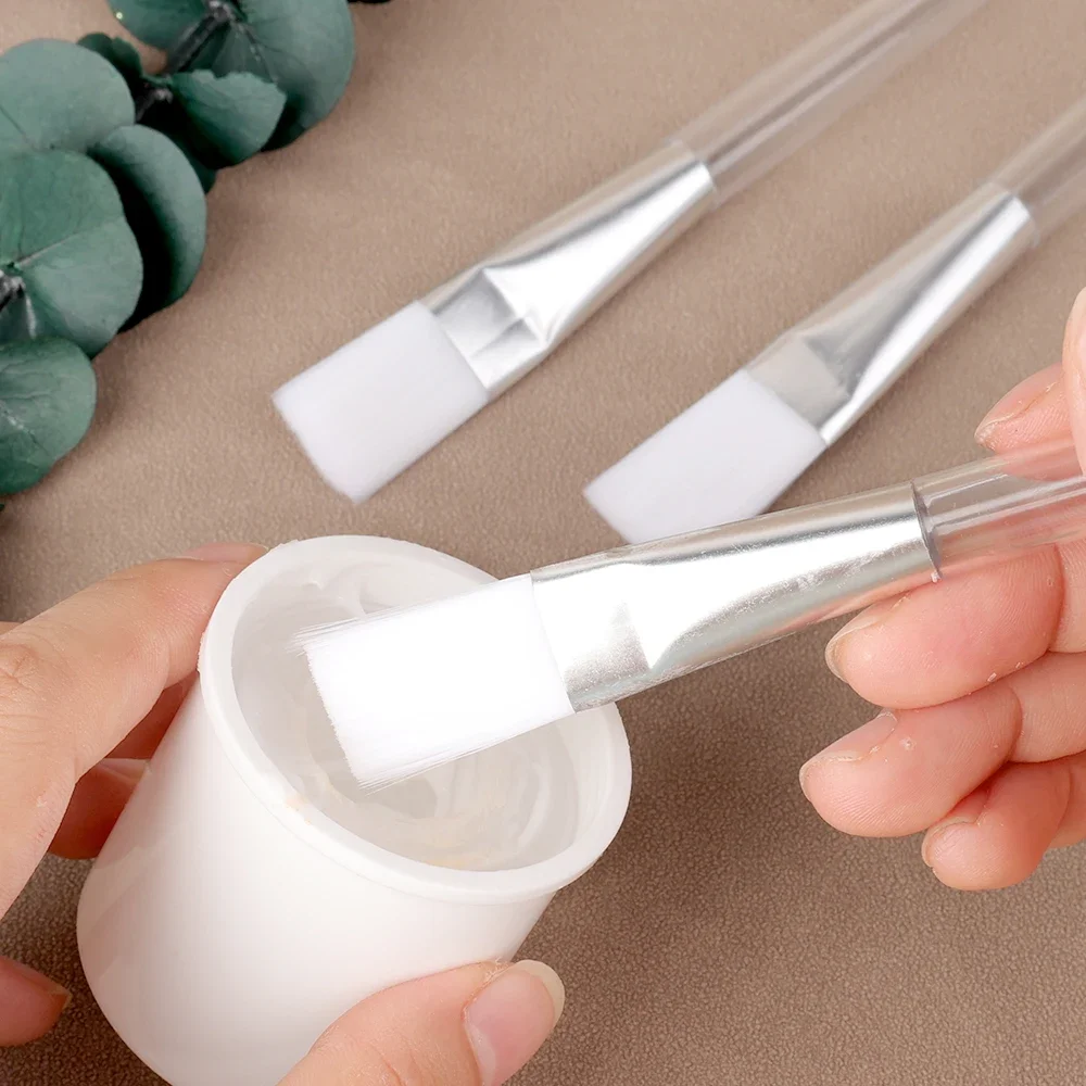 Pincéis para Máscara Facial 1/3/5pcs com Cerdas Macias e Cabo Transparente, Aplicador de Rosto DIY para Cuidados com a Pele, Suprimentos de Maquiagem 