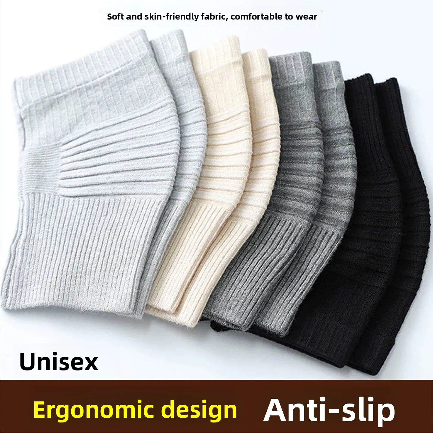 夏用ロングチューブ膝パッド-メンズ-シームレス保温膝関節保護-レディース-防寒高齢者ケア-家庭用膝ガード
