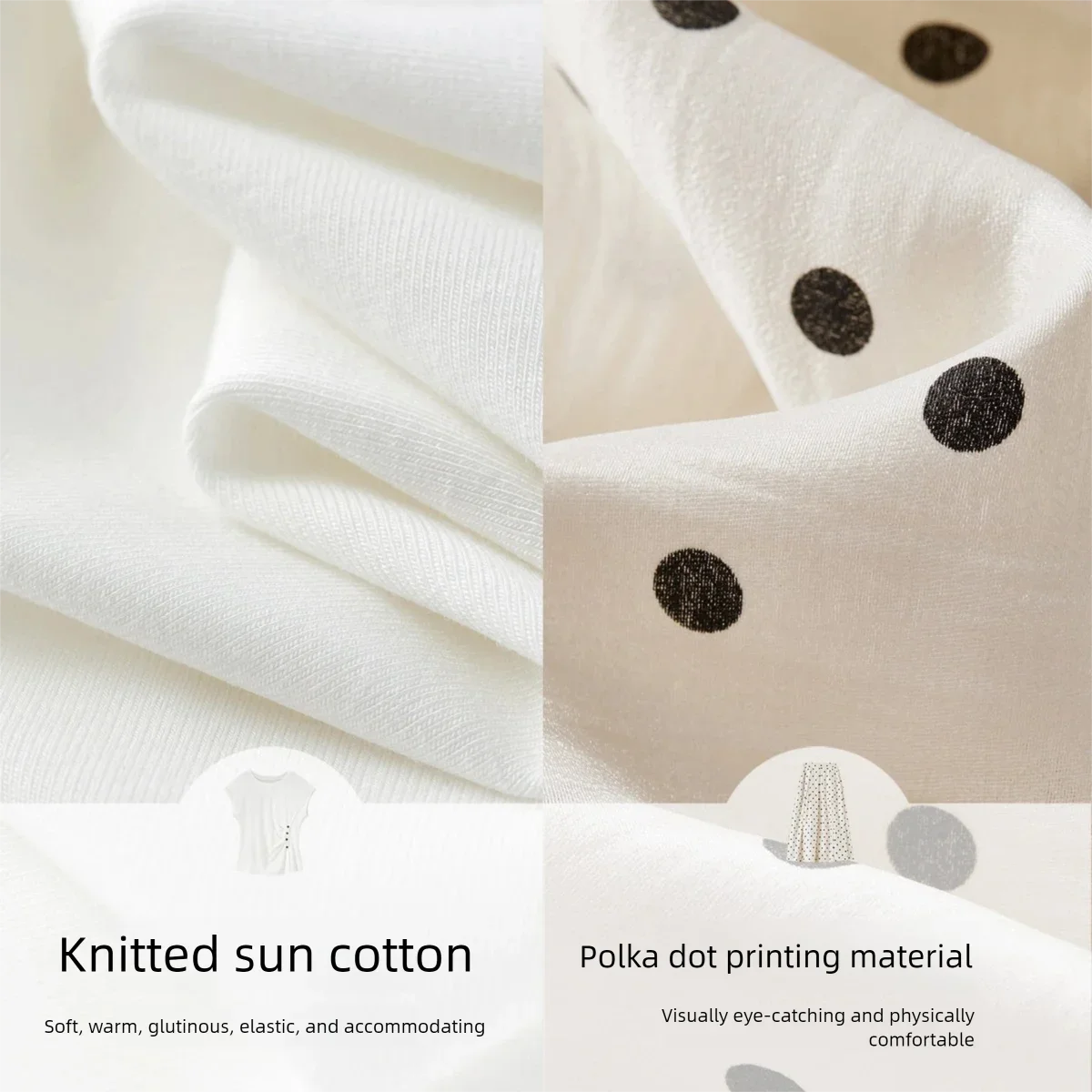 SENTUBILA Women Two Piece Round Neck with Cotton Polka Dot Print A Line Skirt Set 2026 Summer Elegant Matching Sets 162ZL6062Z view 4