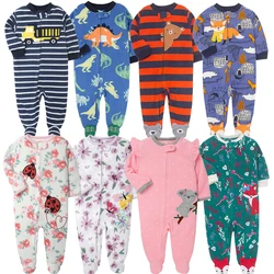 Pigiama per bambini cerniera in pile pagliaccetto per neonate intimo invernale caldo tuta intera ragazzi abiti camion vestiti per neonati