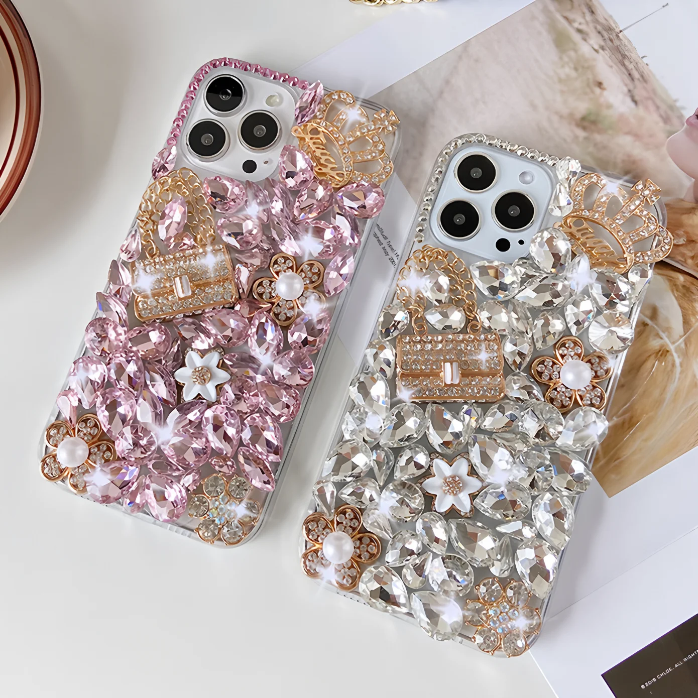 

Роскошная сумка с 3D короной, блестящий чехол для телефона Motorola Moto G86 G56 G54 G14 G84 G34 G04 G24 G85 G35 G55 G75 G05 G15 E15 5G Cover
