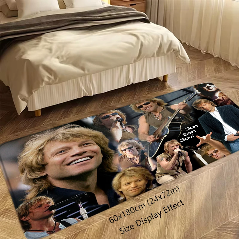 Doormat Flannel Floor Mat B-Bon Jovi Indoor Foot Rug Bedside Mats Kitchen Corridor Absorbent Carpet Ideal for Balcony Decoration