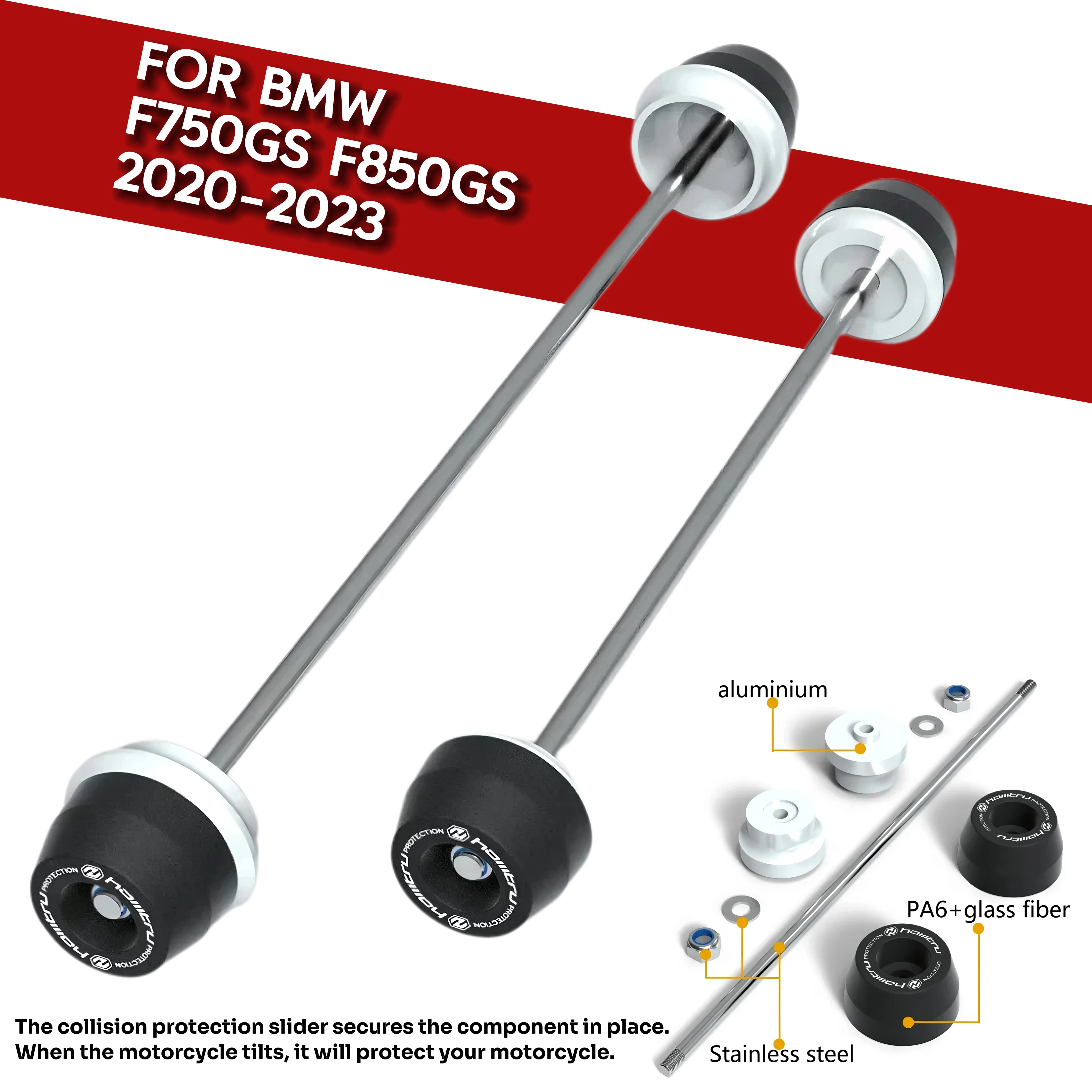 

Для BMW F750GS F850GS 2020 2021 2022 2023, защита колес мотоцикла, защита от столкновений, передняя и задняя ось, вилка, раздвижной блок