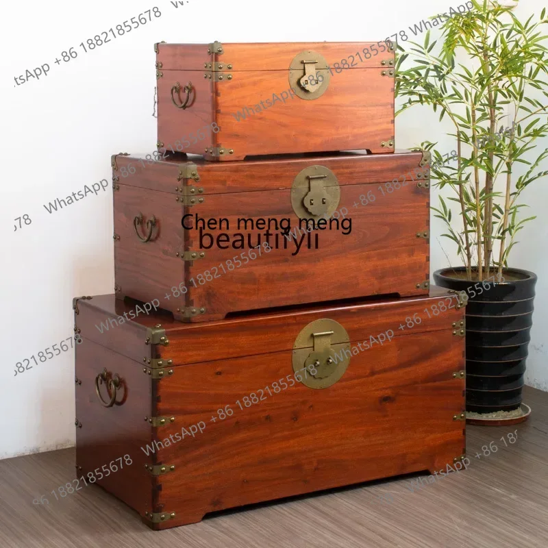 G153 S Camphor wood box Dowry camphor wood storage box New Chinese solid wood calligraphy and painting box