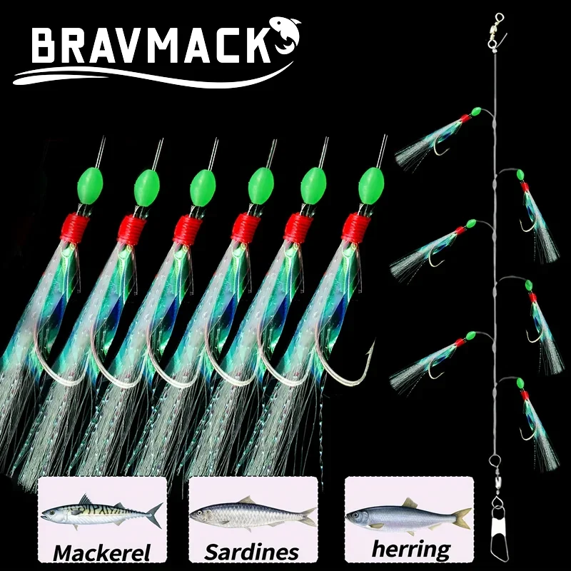 Fish Hook 1/2/6 Pack Soft Fishing Lure Rigs Bait Jigs Lure Soft Lure Worn Fake String Crystal Barbed Hook Fishing Lures