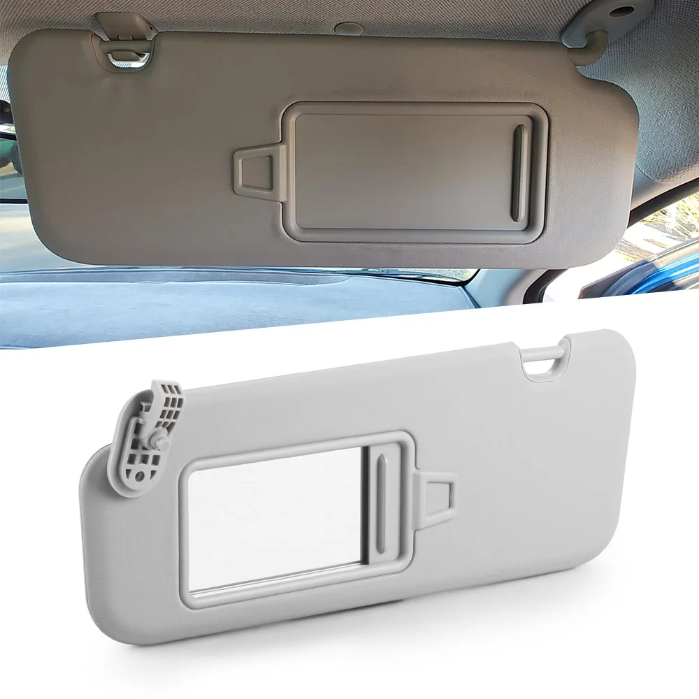 Left Hand Drive Non-Lighted Sun Visor with Makeup Mirror, Replacement Fit Hyundai Elantra AD 16-19, OEM 85210-F0100TTX