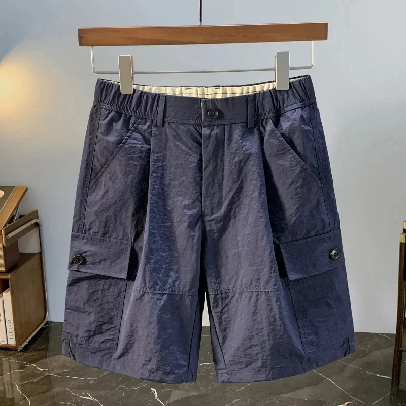 

Men's casual shorts 2026 new summer thin ice silk quick drying trendy breathable workwear five quarter pants