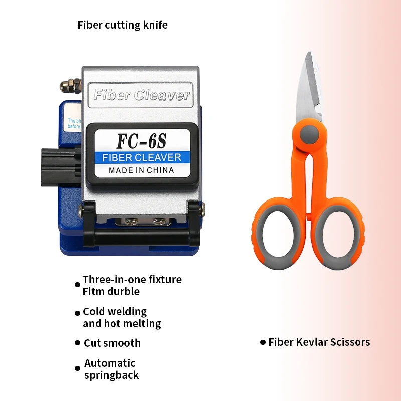 Imagem -05 - Ftth Fibra Óptica Tool Kit Faca de Corte de Fibra Kevlar Tesoura Medidor de Potência Óptica 10mw Visual Fault Locator Fc6s
