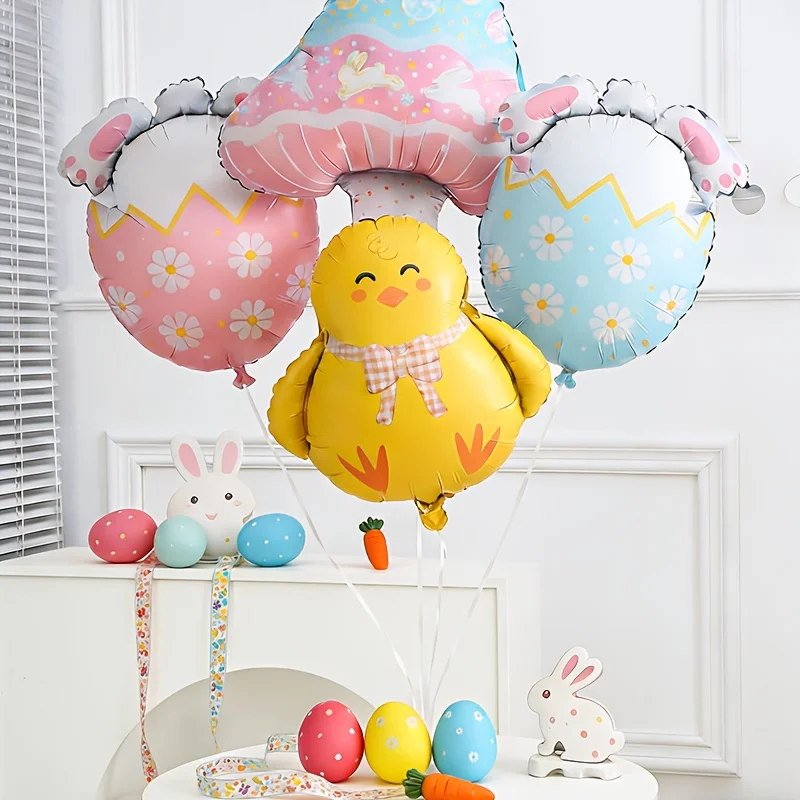 Globos de Pascua de 4 piezas, globos de decoración para fiestas, fiesta de Pascua, fiesta de cumpleaños, reunión familiar