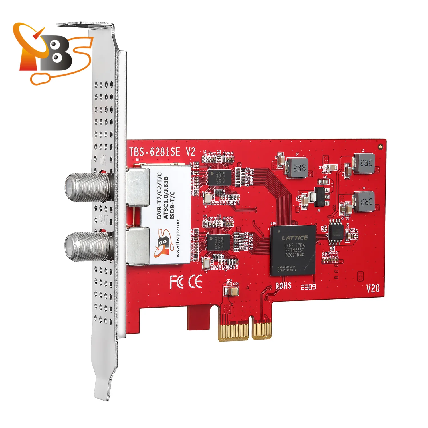 TBS6281se V2 DVB-T2/C2/T Dual Tuner PCIe Card Enjoy FTA Digital Terrestrial/Cable FTA TV and Digital Stereo Radio on PC