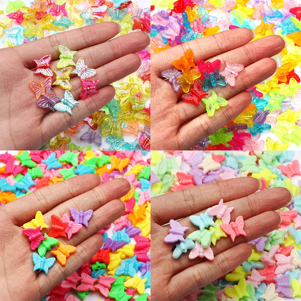 50pcs/lot Lovely Butterfly Beads Acrylic Spacer Beads For Jewelry Making Handmade Necklace Bracelet Earrings DIY Accessories