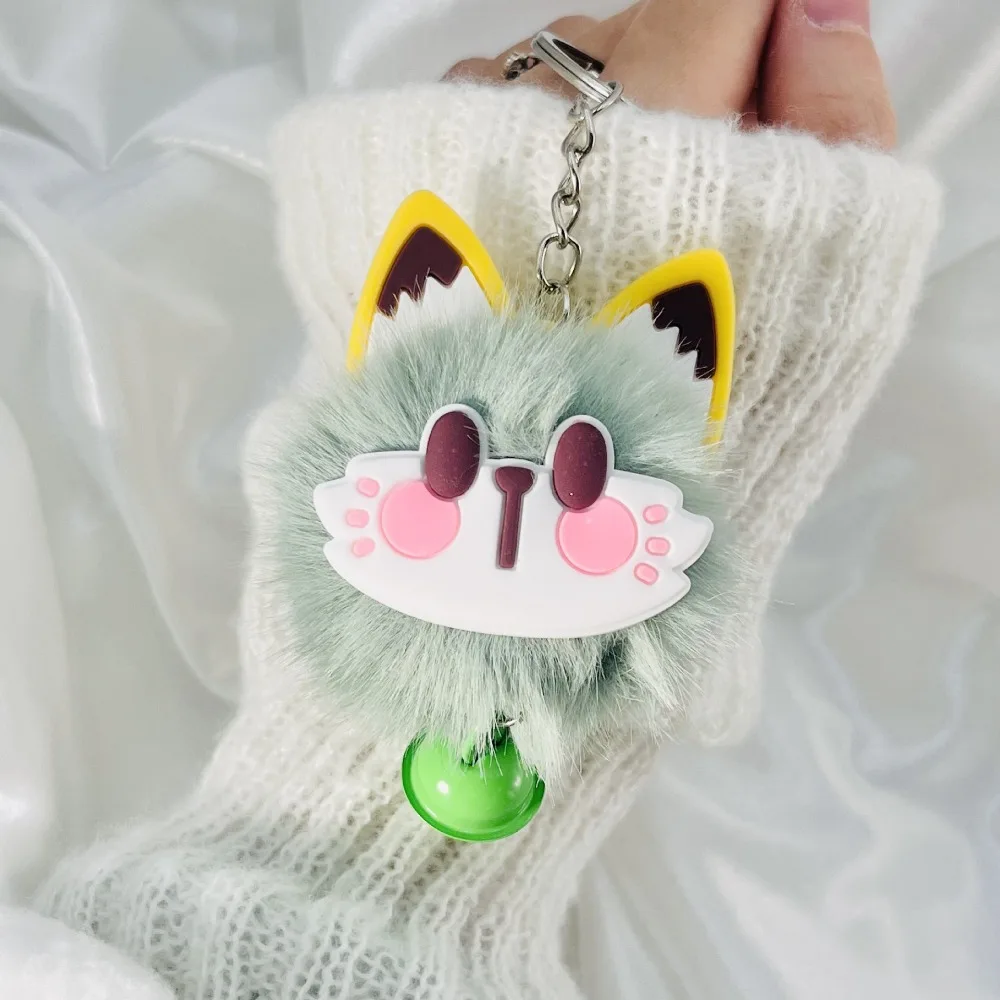 Cartoon Keychain Furry Key Chain Ring Cute Cat Doll Pendant Plush Keyring Backpack Car Accessories Colors Gifts Fashion Bell