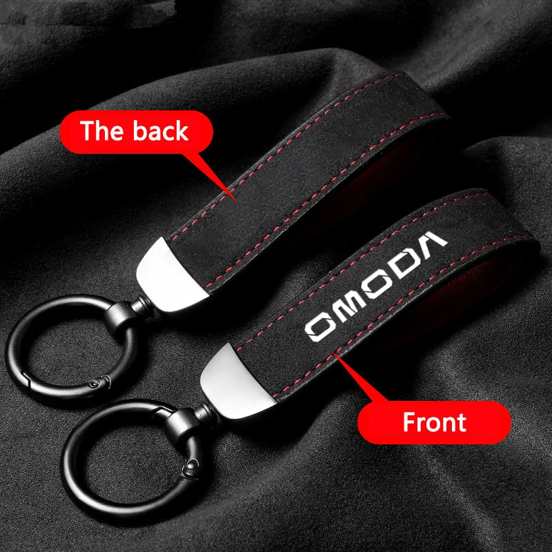 

Car Styling Keychain Ring Fine Vintage Leather Emblem Keyring For Chery Omoda C5 Crossover Omoda5 FX 2022-2023 Auto Accessories