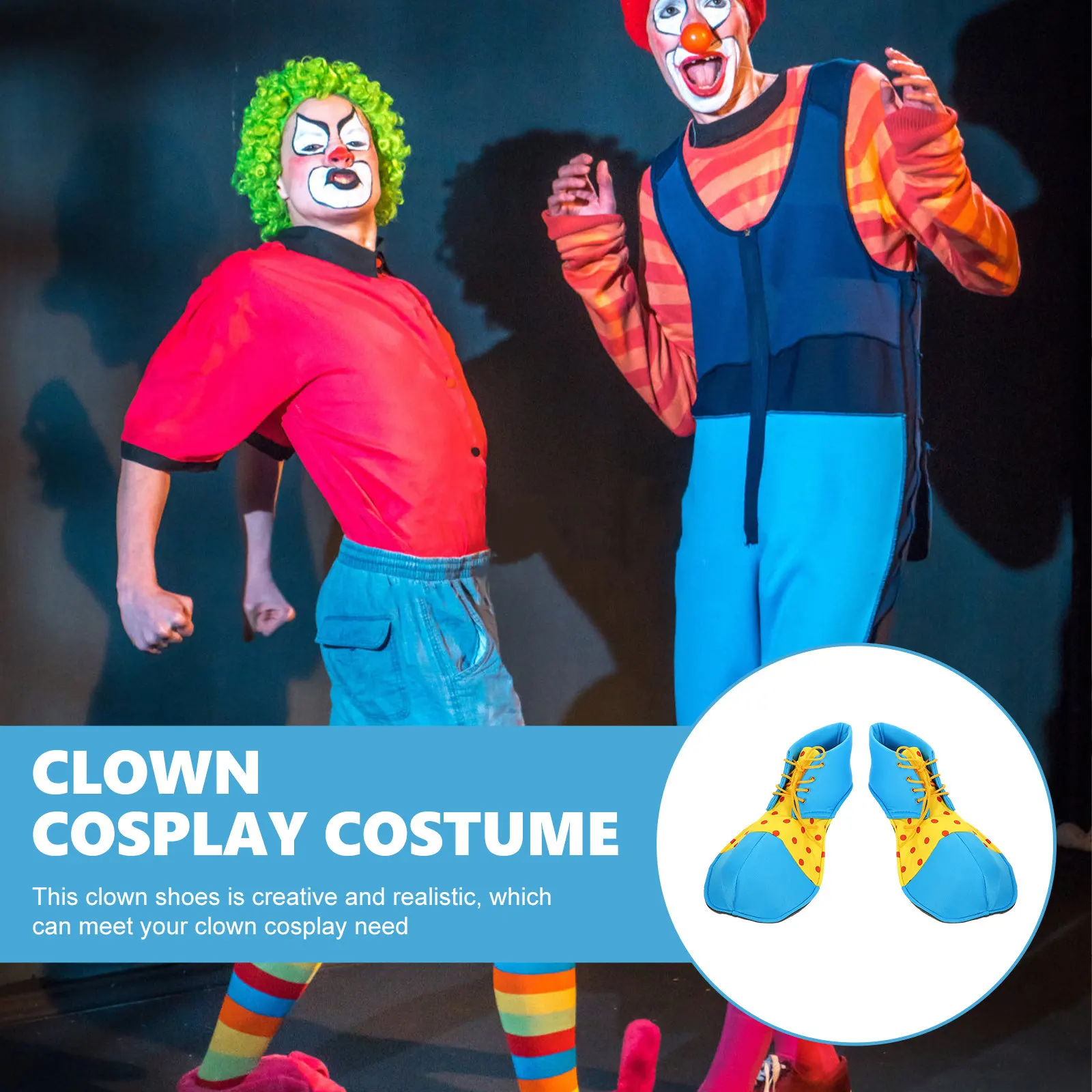 

1Pair Clown Shoes Large Halloween Clown Cosplay Shoes Classic Costume Prop Dress Up Supply Show Performance Halloween Supplies