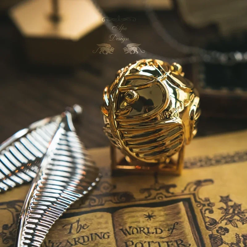 Luxury Snitch Ring Box Proposal Wedding Diamond Ring Gold Storage Box Metal Jewelry Romantic Decoration Girlfriend Birthday Gift