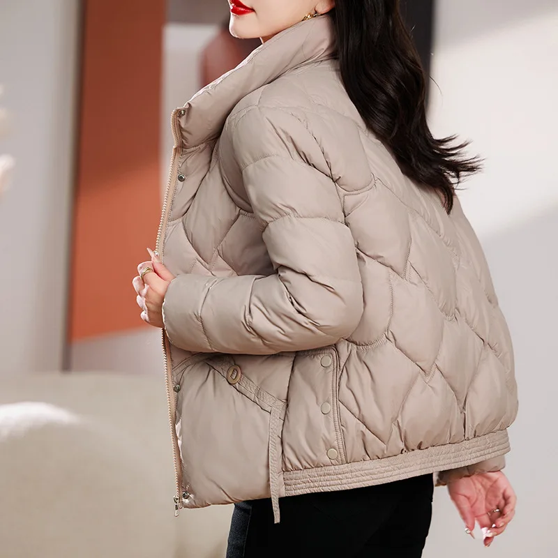 Veste courte en duvet de coton rembourré pour femme, vêtements d'hiver pour femme, optique chaude, mode