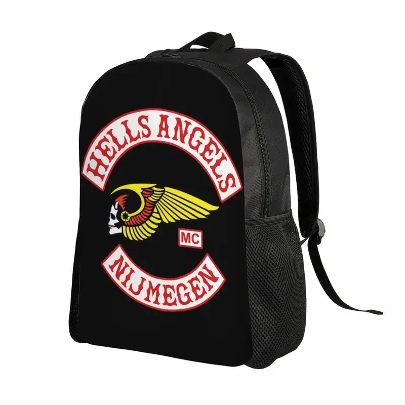 Custom Helmets Angels World logo laptop backpack women men basic bookbag for college school student motorcycle club bags